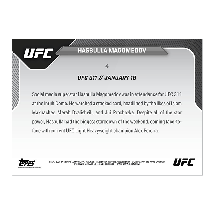 Hasbulla Magomedov - 2025 UFC Topps NOW - Card 4 - LOOK FOR AUTOS - PR: 5508 - Image 4