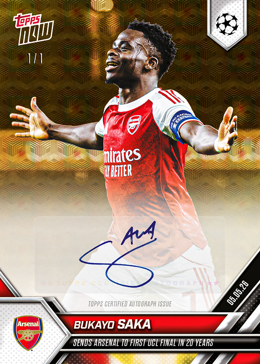 Bukayo Saka - 2025-26 UCL Topps NOW - Card 132 - PR: 3744 - Image 2