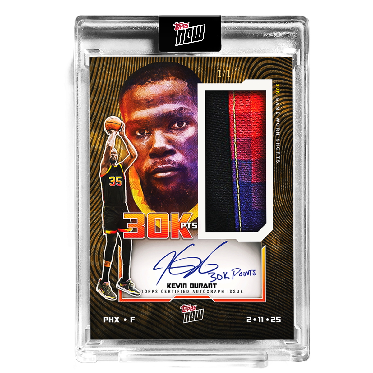 Kevin Durant - 2025 Topps NOW Basketball - Card 11 - LOOK FOR AUTO-RELICS - PR: 12,359 - Image 2