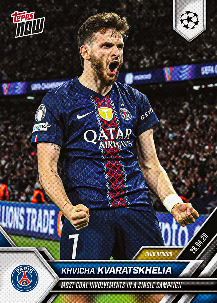 Khvicha Kvaratskhelia - 2025-26 UCL Topps NOW - Card 128 - PR: 1308