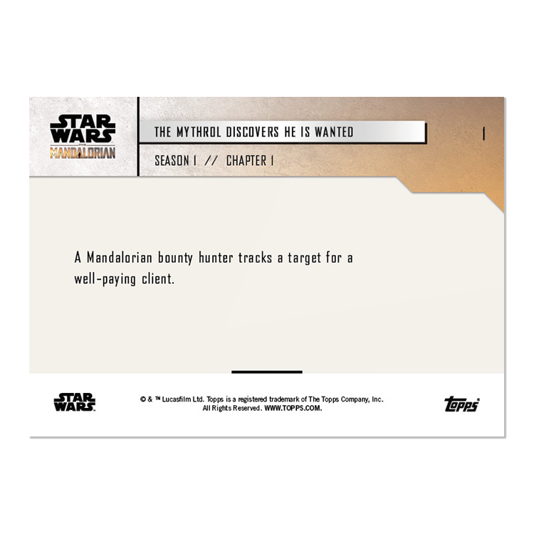 Star Wars: The Mandalorian TOPPS NOW 5-Card Pack - S1:Chapter 1 - Print Run: 714 - Image 8