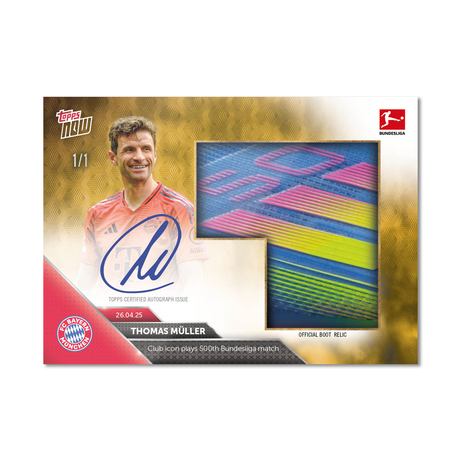 Alternative view of Thomas Müller - 2024-25 Bundesliga Topps NOW Card 176 - LOOK FOR AUTO-RELIC - PR: 7754