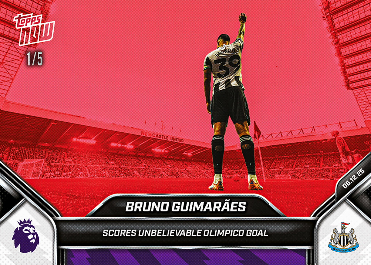 Bruno Guimarães - 2025-26 Premier League Topps NOW - Card 77 - PR: 485 - Image 3