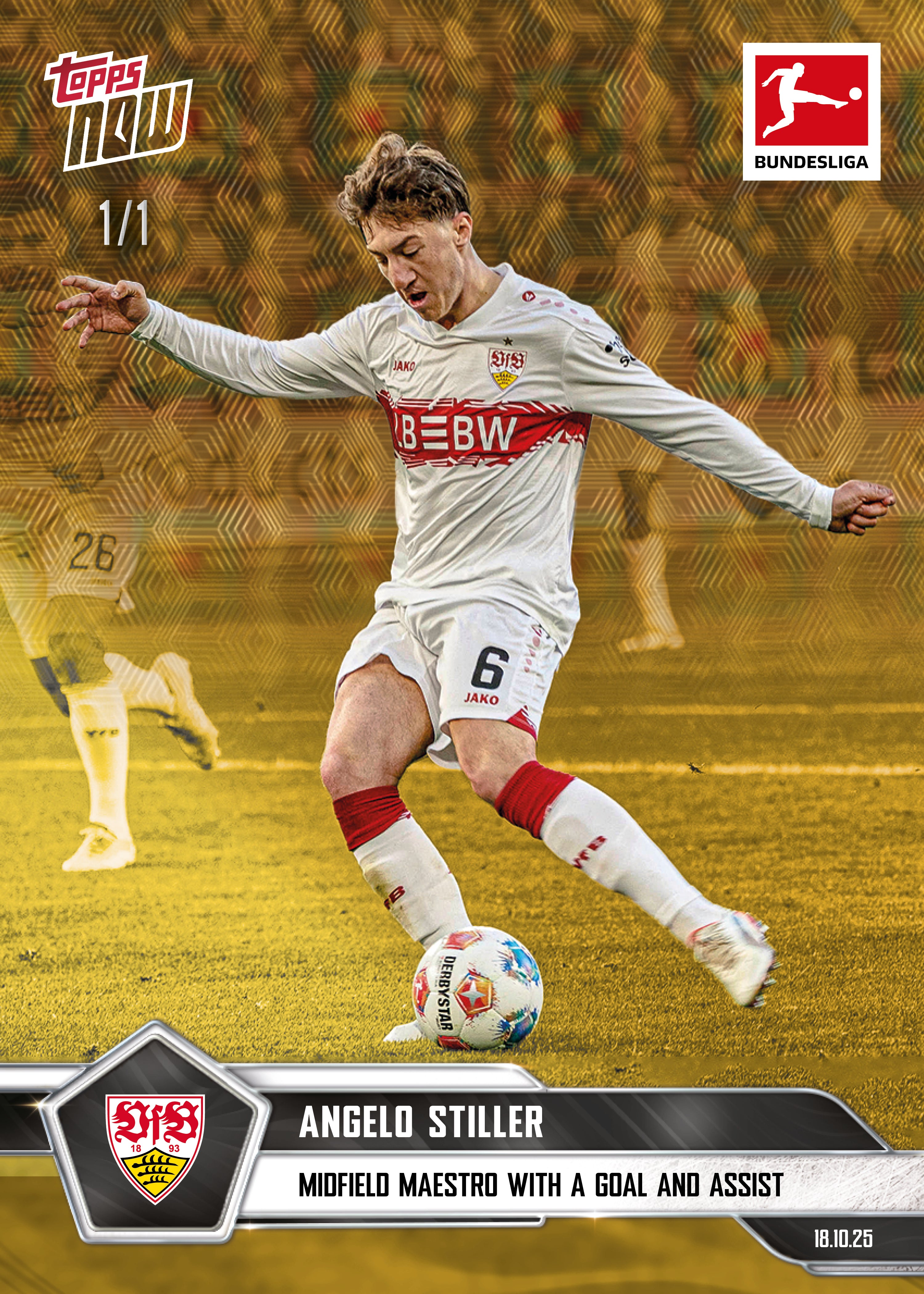 Angelo Stiller - 2025-26 Bundesliga Topps NOW - Card 45 - PR: 188 - Image 2