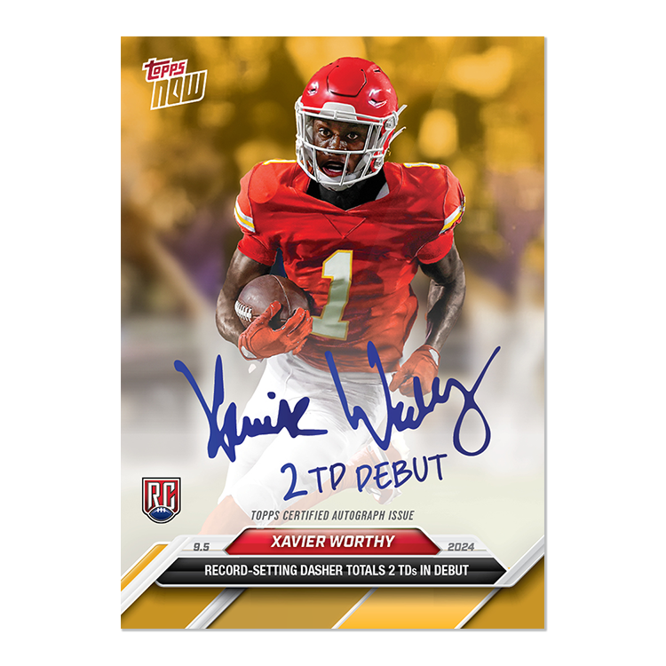 Alternative view of Xavier Worthy - 2024 TOPPS NOW Football Card 1 - LOOK FOR AUTOS - PR: 19,260