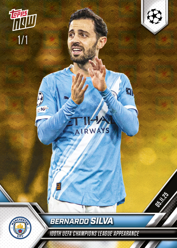 Alternative view of Bernardo Silva - 2025-26 UCL Topps NOW - Card 49 - PR: 253
