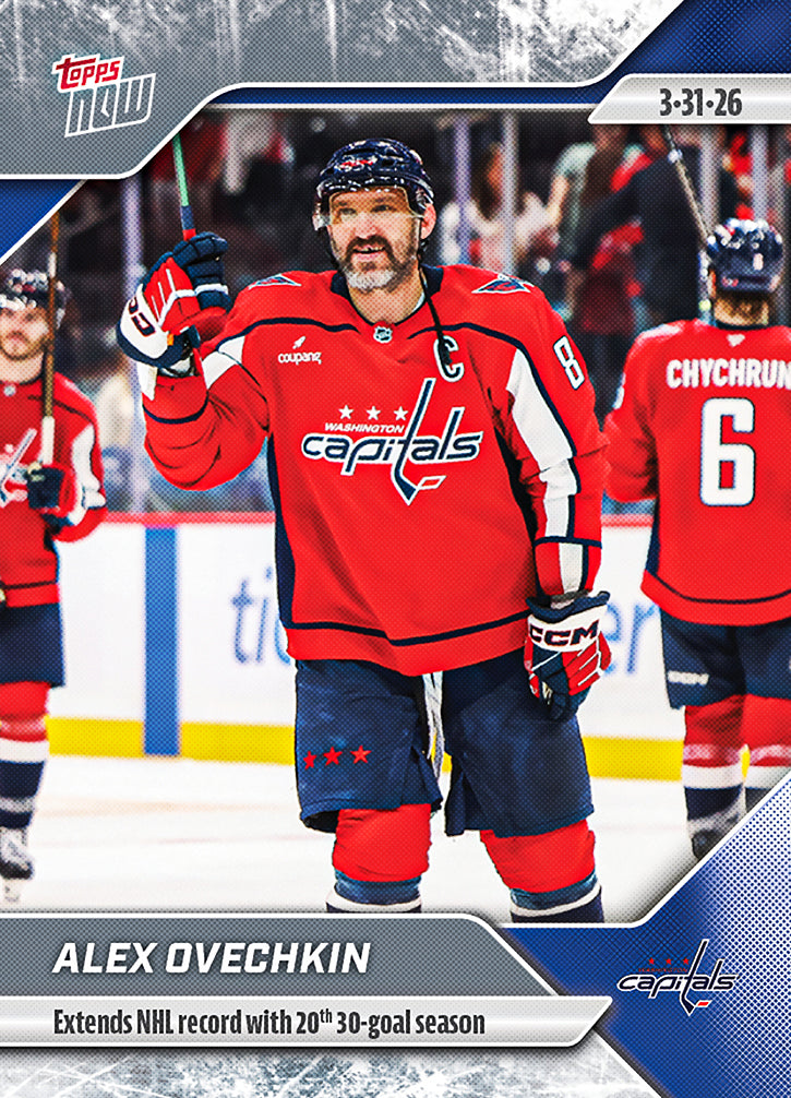 Alex Ovechkin - 2025-26 NHL Topps NOW - Sticker # 136 Pack - PR: 515