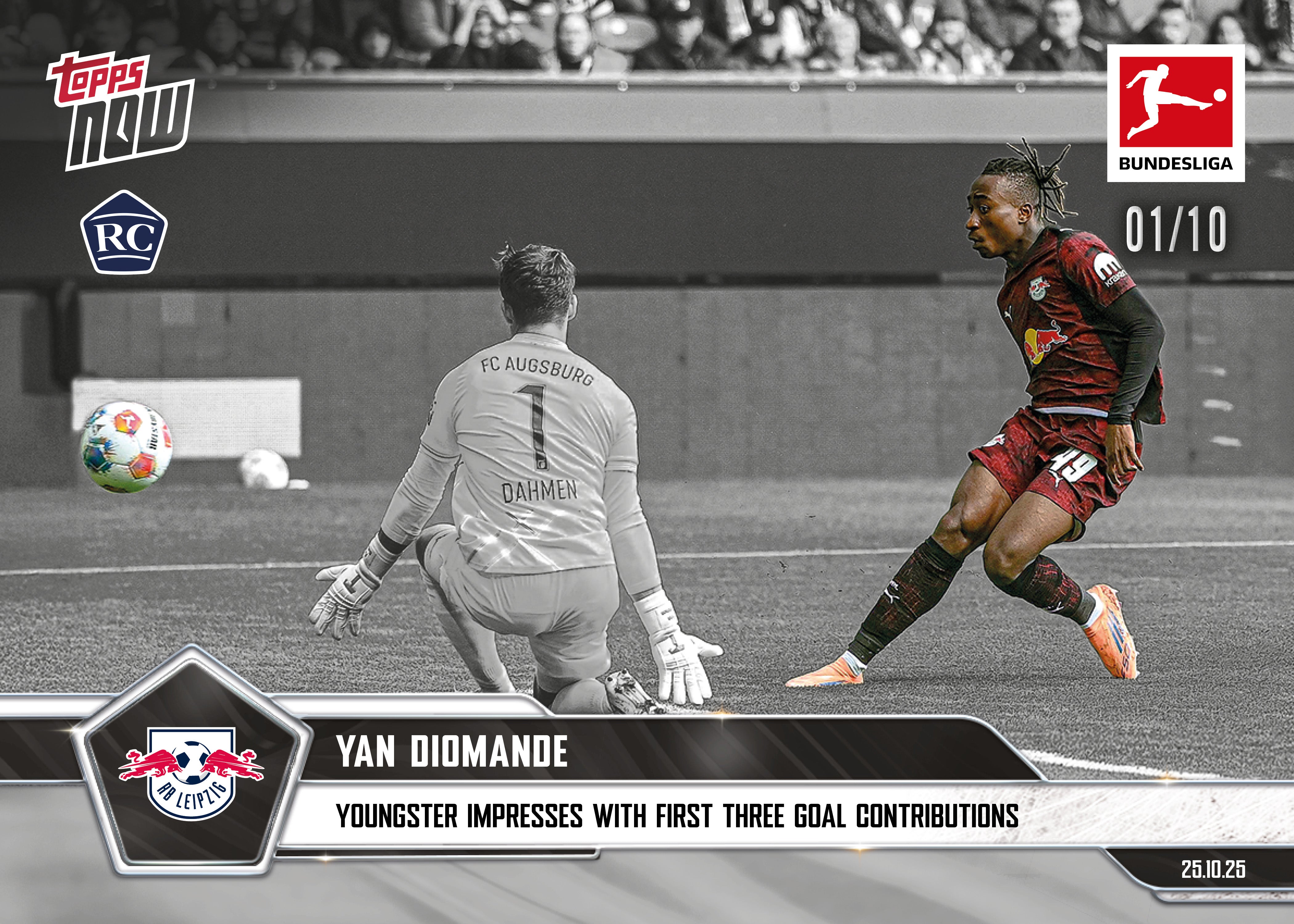 Yan Diomande - 2025-26 Bundesliga Topps NOW - Card 49 - PR: 783 - Image 4