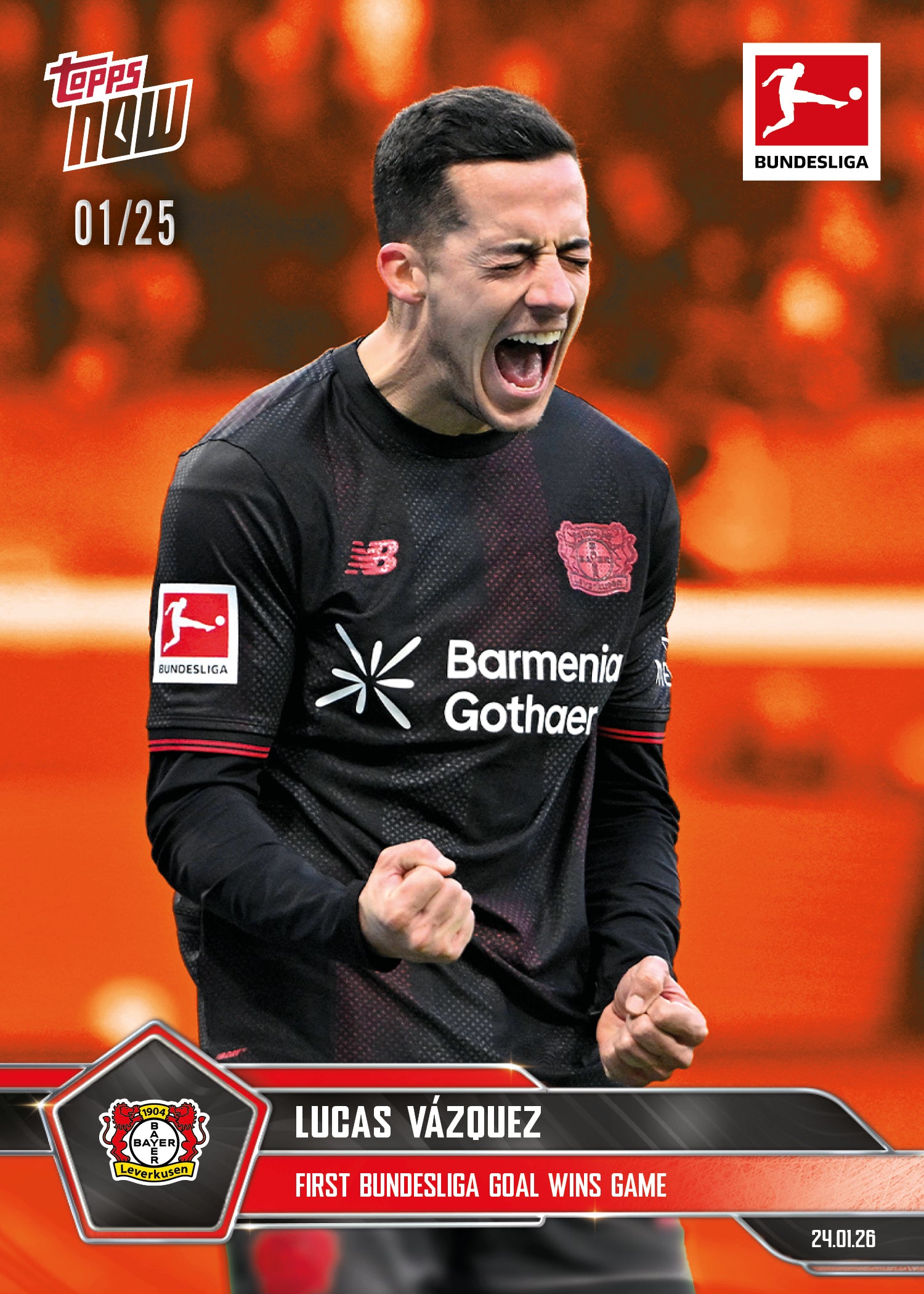 Lucas Vázquez - 2025-26 Bundesliga Topps NOW - Card 107 - PR: 183 - Image 5