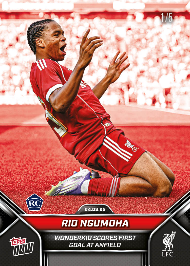 Rio Ngumoha - 2024-25 Liverpool Topps NOW - Card 3 - PR: 8991 - Image 3
