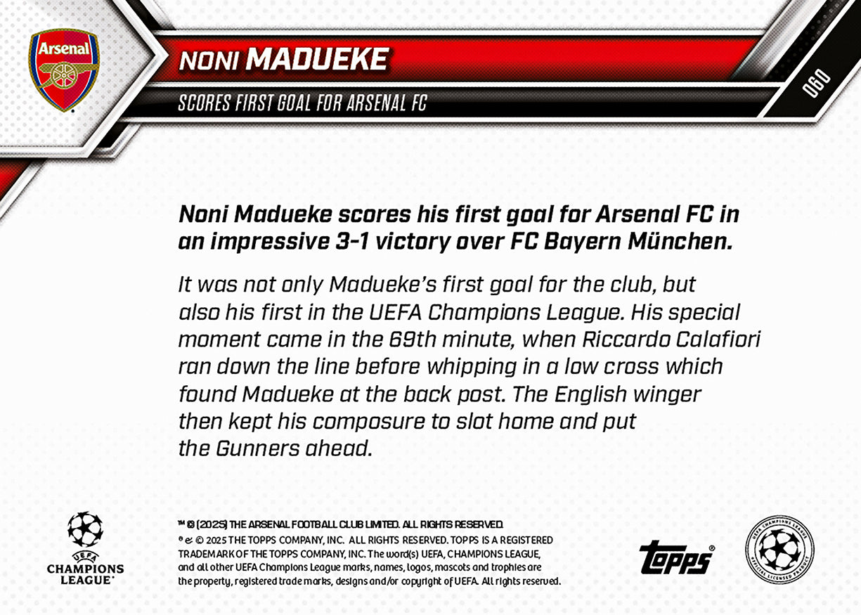 Noni Madueke - 2025-26 UCL Topps NOW - Card 60 - PR: 657 - Image 7