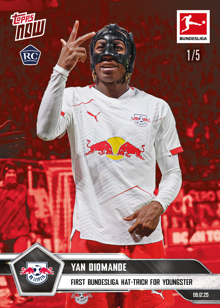 Yan Diomande - 2025-26 Bundesliga Topps NOW - Card 76 - PR: 1629 - Image 3