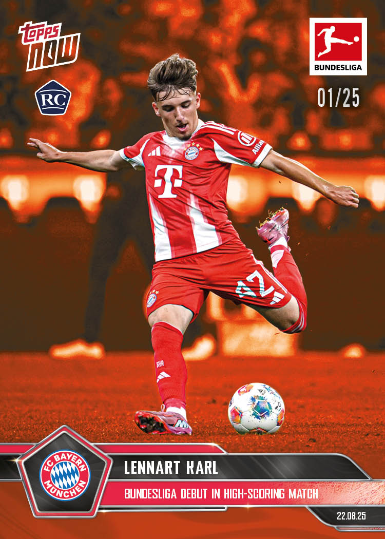 Lennart Karl - 2025-26 Bundesliga Topps NOW - Card 6 - PR: 3009 - Image 5