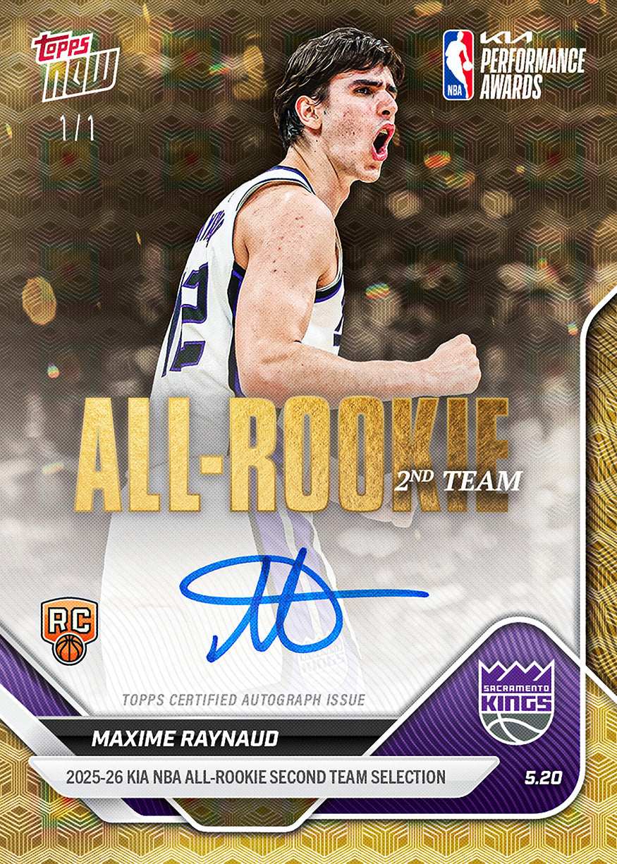 Maxime Raynaud - 2025-26 NBA Topps NOW - Card AR06 - PR: 1055 - Image 2