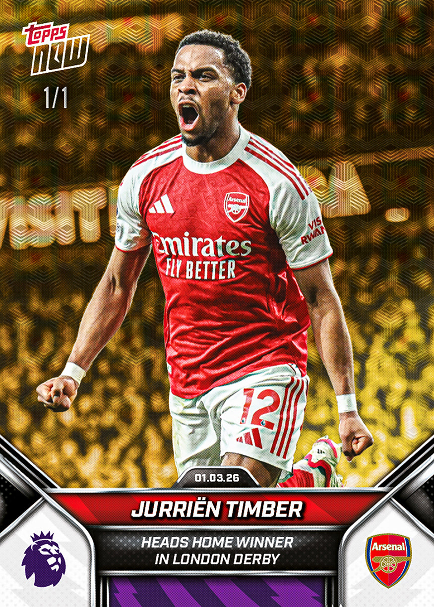 Jurriën Timber - 2025-26 Premier League Topps NOW - Card 149 - PR: 759 - Image 2