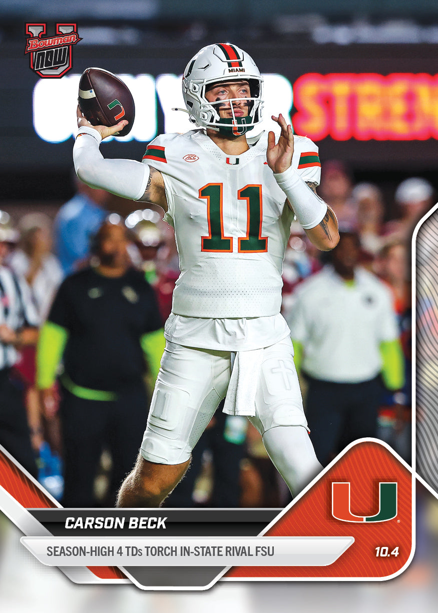 Carson Beck - 2025-26 Bowman U NOW Football - Card 25 - PR: 1137