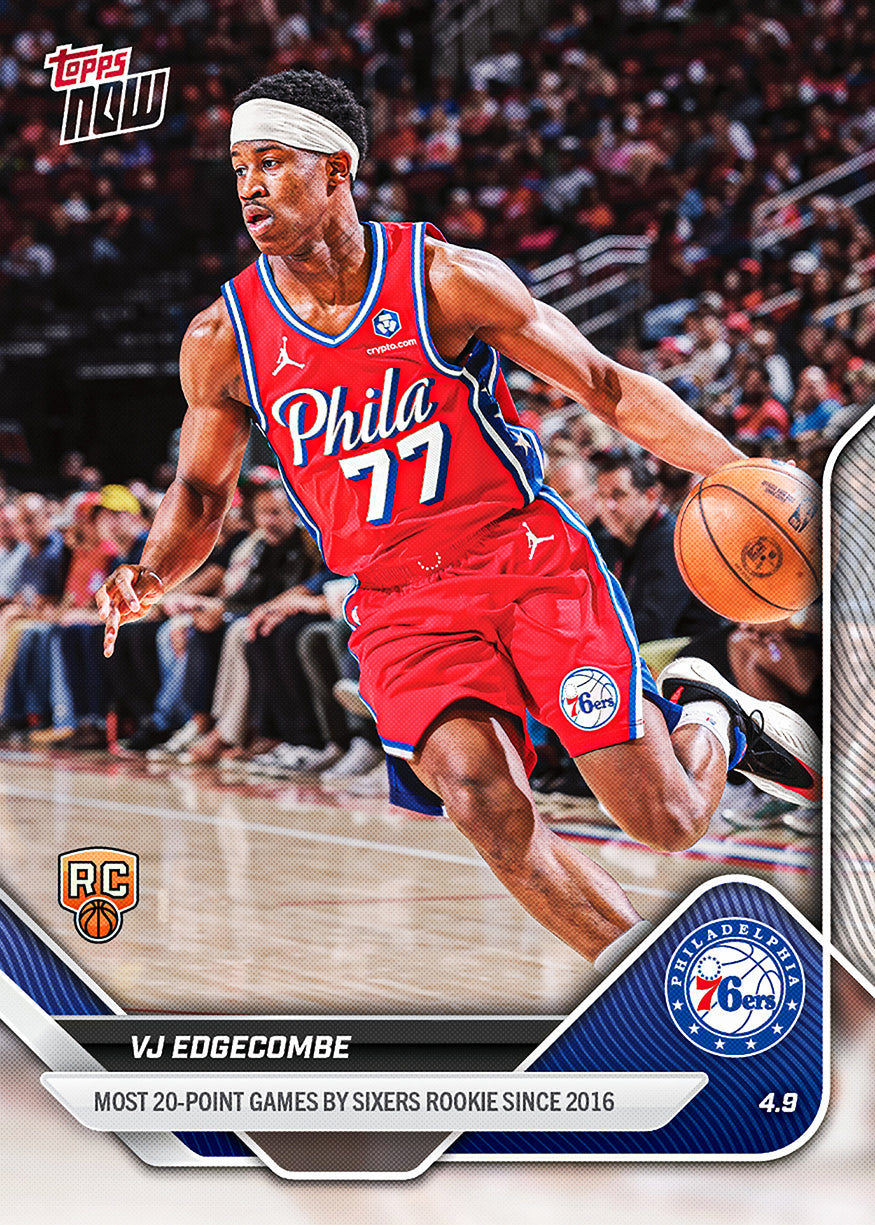 VJ Edgecombe - 2025-26 NBA Topps NOW - Card 248 - PR: 1893