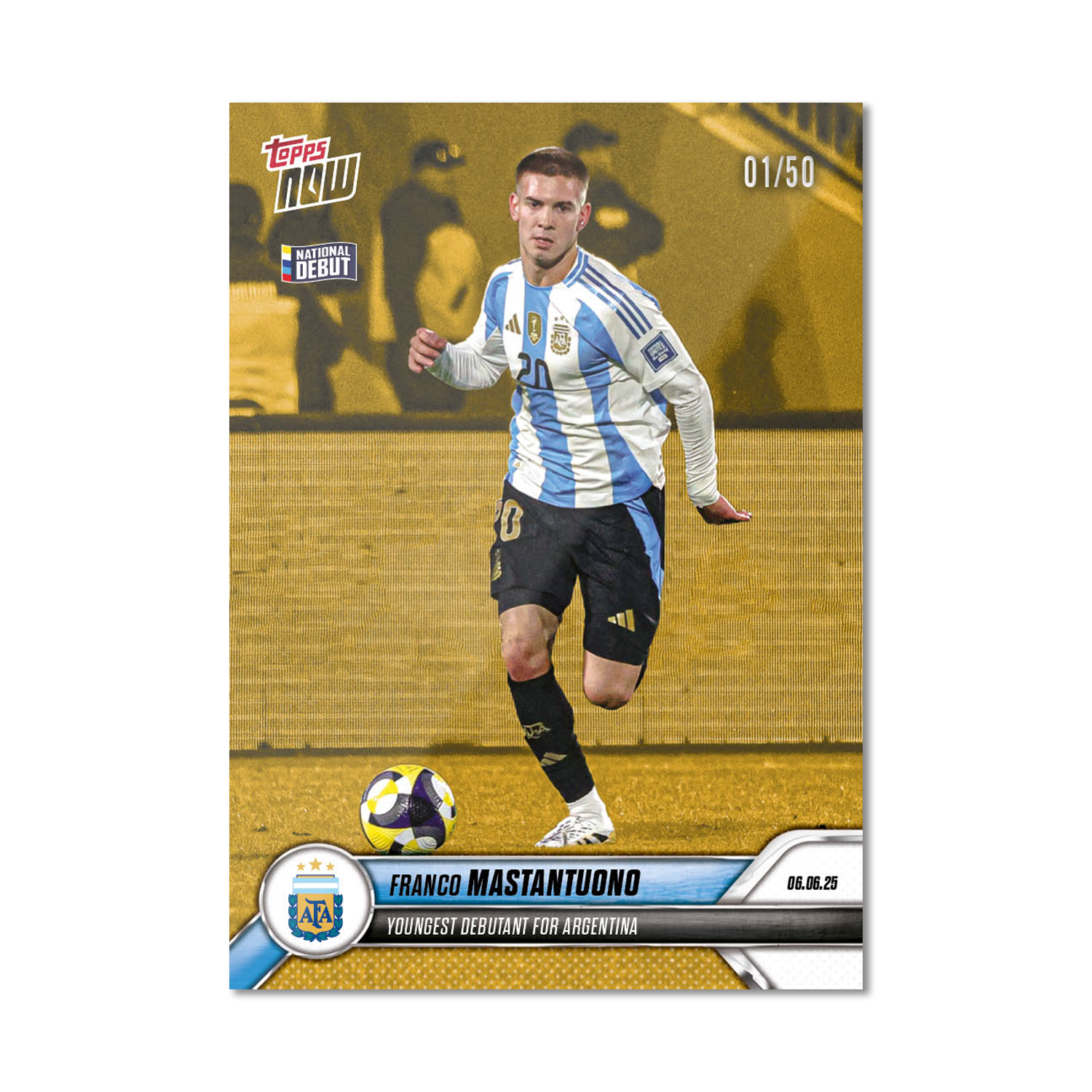 Franco Mastantuono - 2024-25 Argentina Topps NOW - Card 1 - PR: 7463 - Image 6
