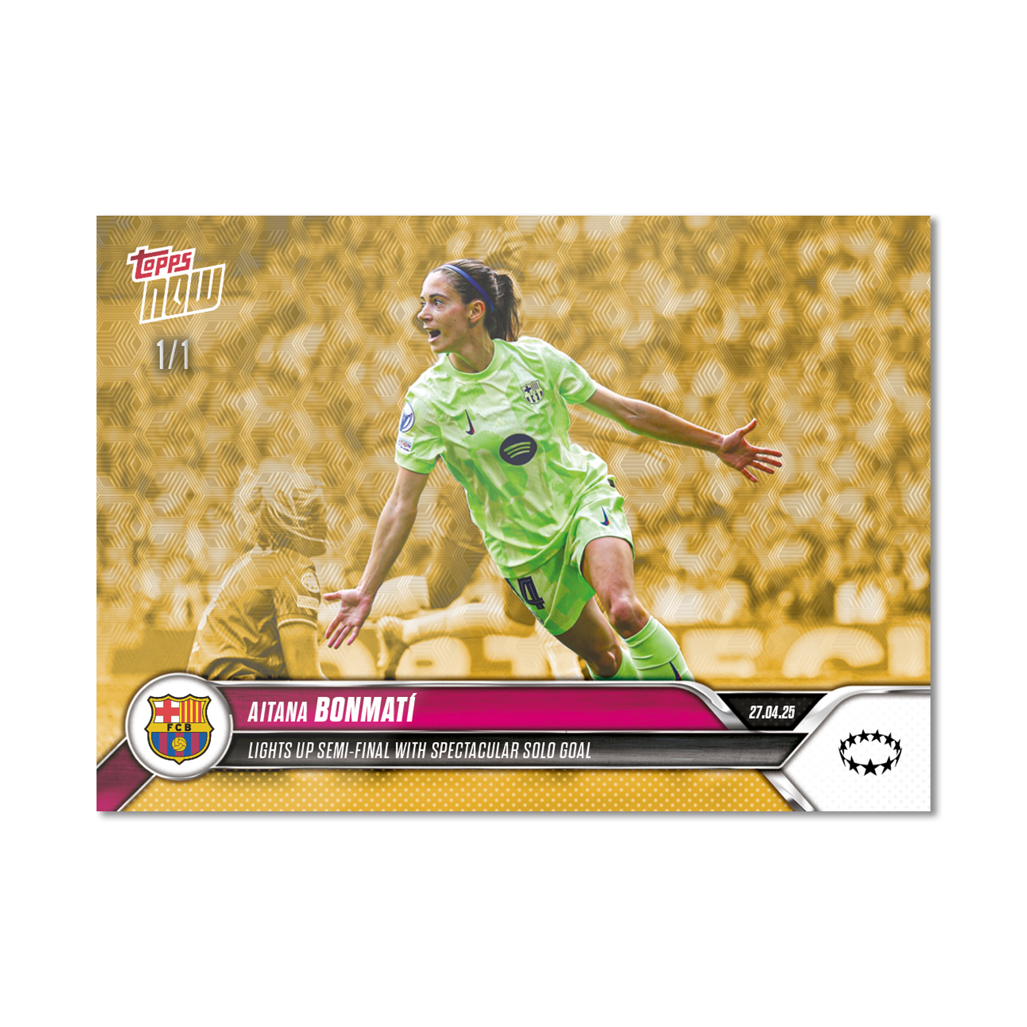 Alternative view of Aitana Bonmatí - 2024-25 UWCL Topps NOW - Card 23 - PR: 721