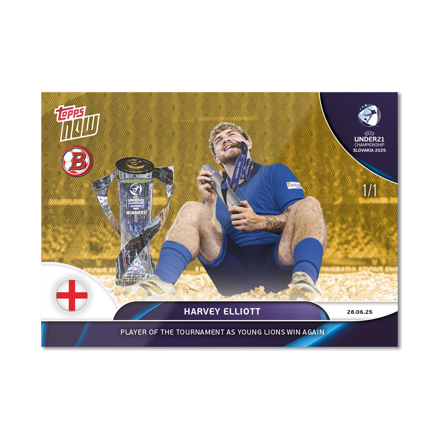 Harvey Elliott - 2025 UEFA Euro U-21 Topps NOW - Card 12 - PR: 433 - Image 2