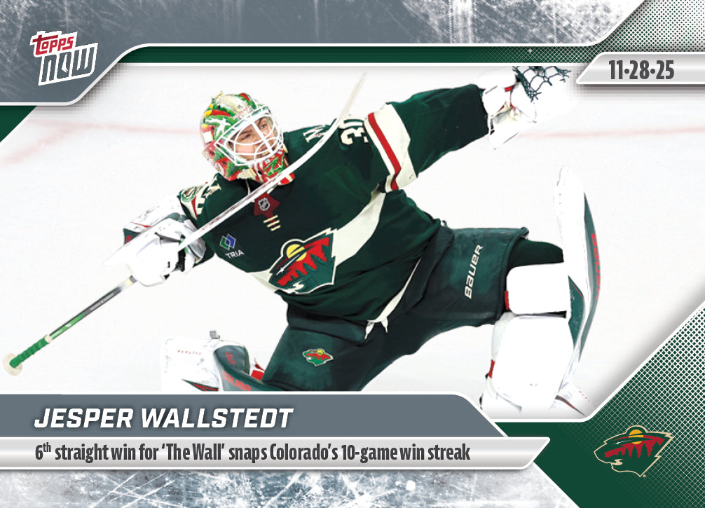 Jesper Wallstedt - 2025-26 NHL Topps NOW - Sticker # 49 Pack - PR: 155