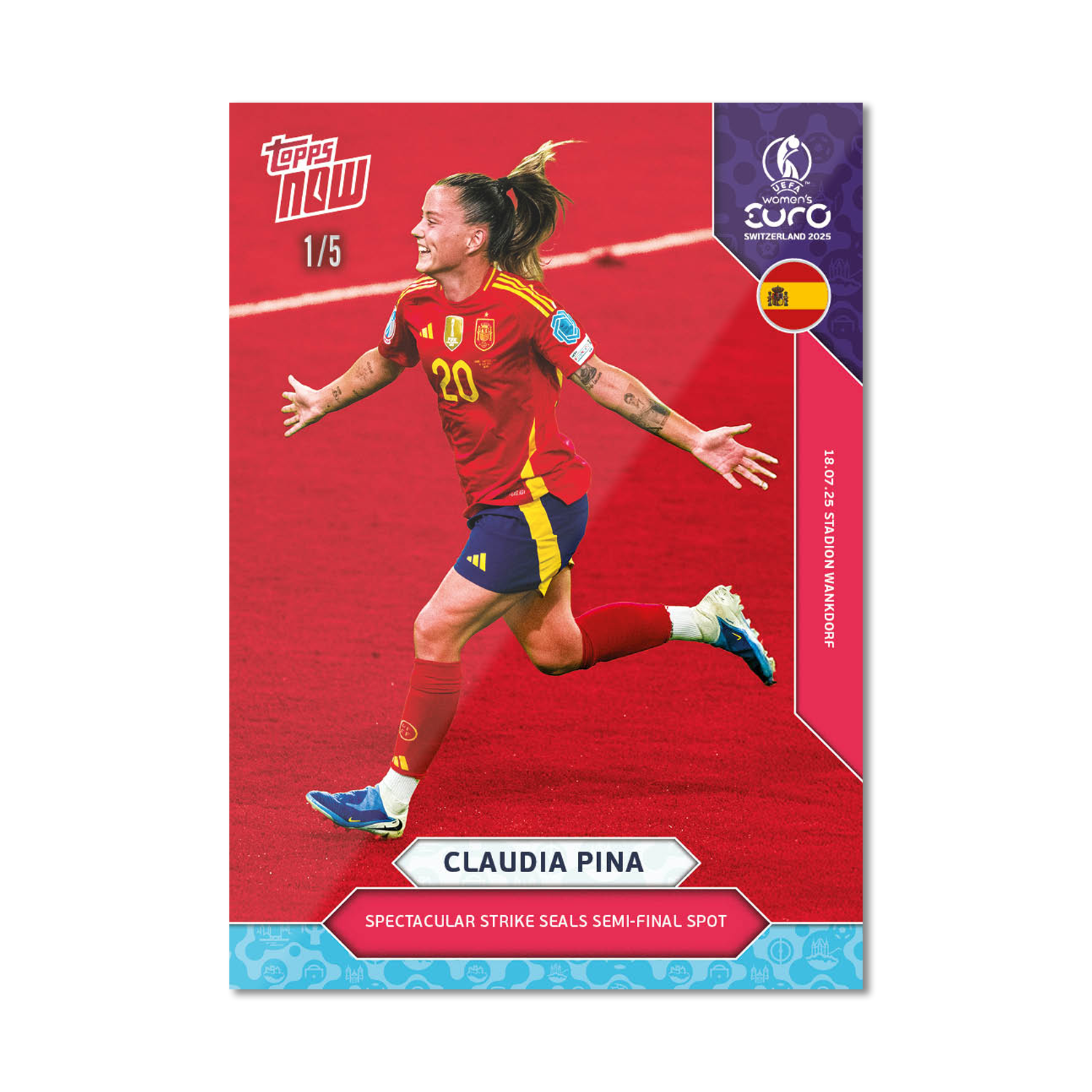 Claudia Pina - UEFA Women’s EURO 2025™ Topps NOW - Card 23 - PR: 348 - Image 3