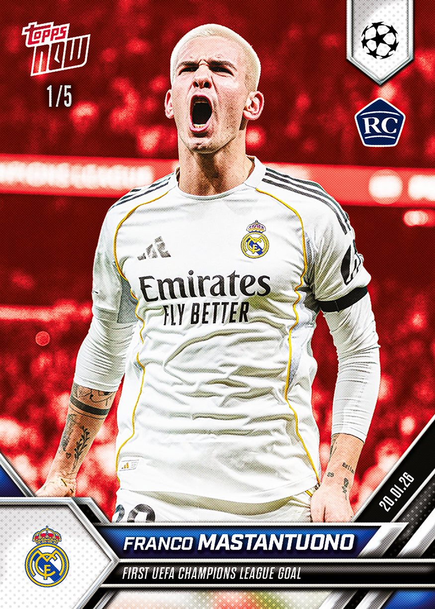 Franco Mastantuono - 2025-26 UCL Topps NOW - Card 72 - PR: 3531 - Image 4
