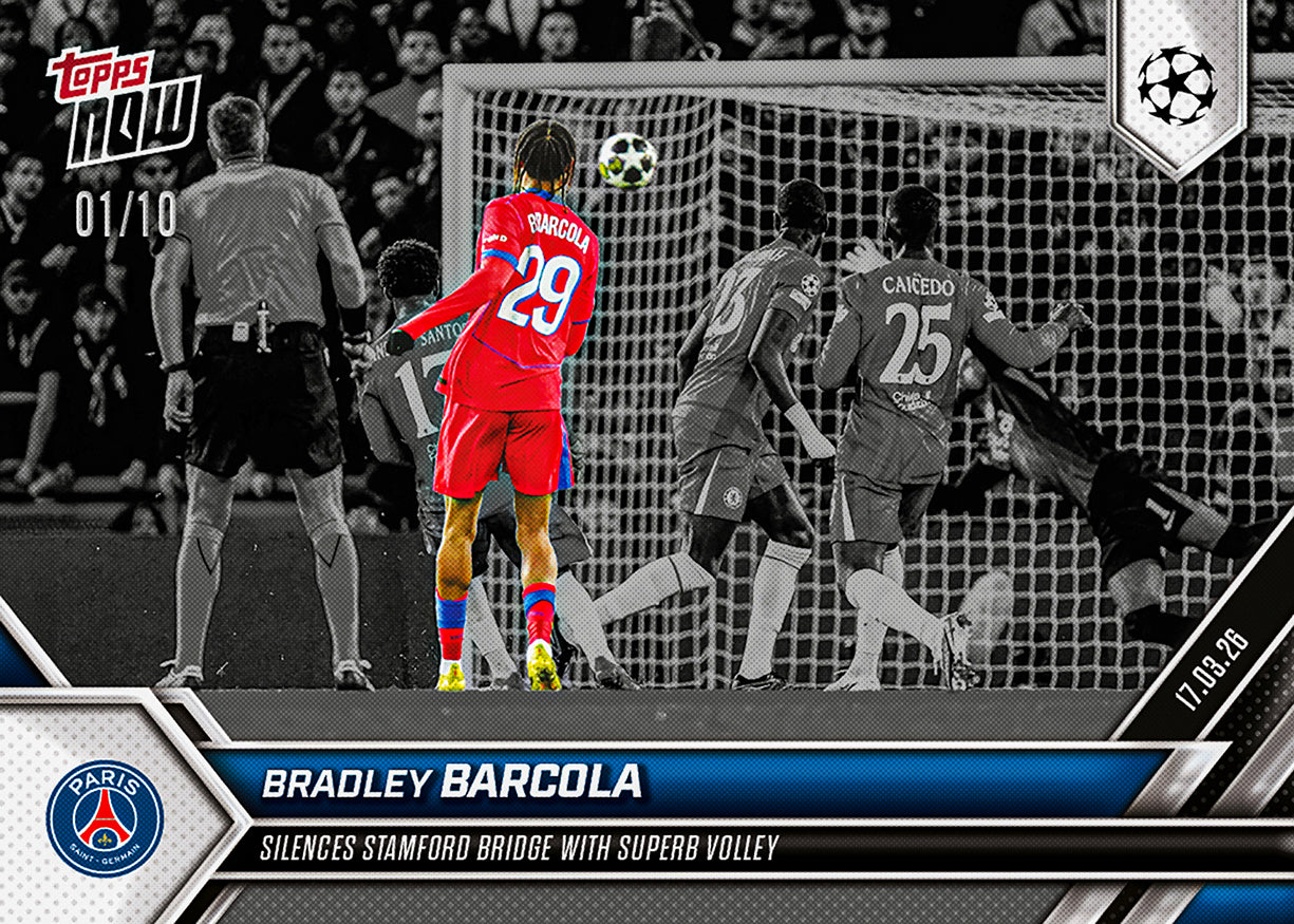 Bradley Barcola - 2025-26 UCL Topps NOW - Card 106 - PR: 246 - Image 4