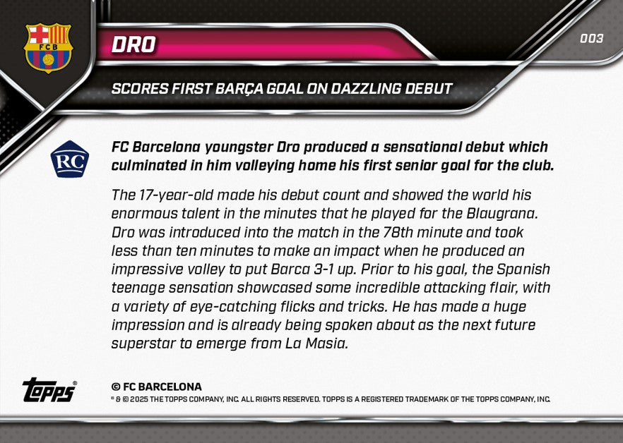 Pedro Fernandez - 2025 FC Barcelona Topps NOW - Card 3 - PR: 1671 - Image 7
