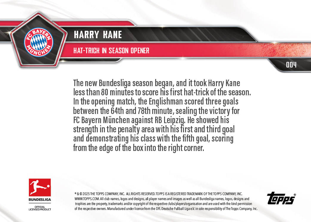 Harry Kane - 2025-26 Bundesliga Topps NOW Card 4 - PR: 424 - Image 7