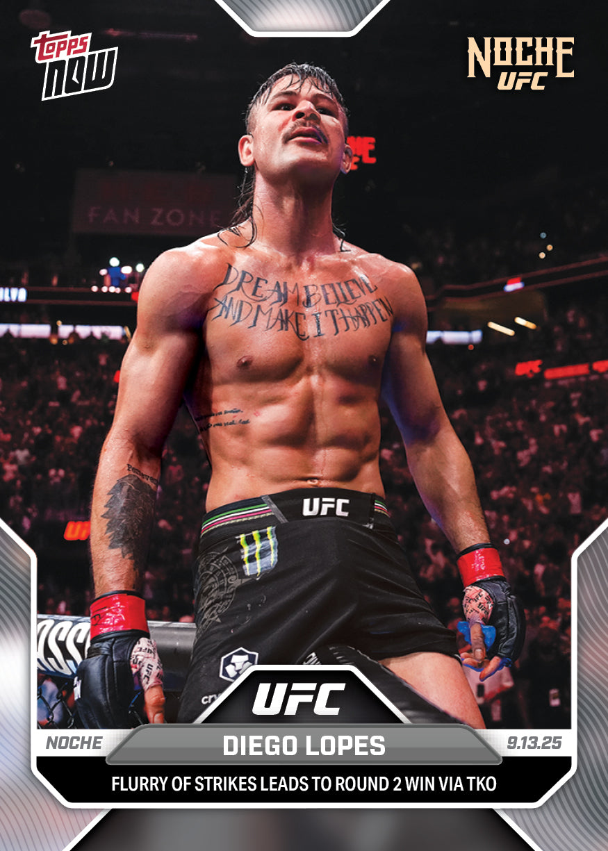 Diego Lopes - 2025 UFC Topps NOW - Card 29 - LOOK FOR AUTOS - PR: 3146 - Image 3