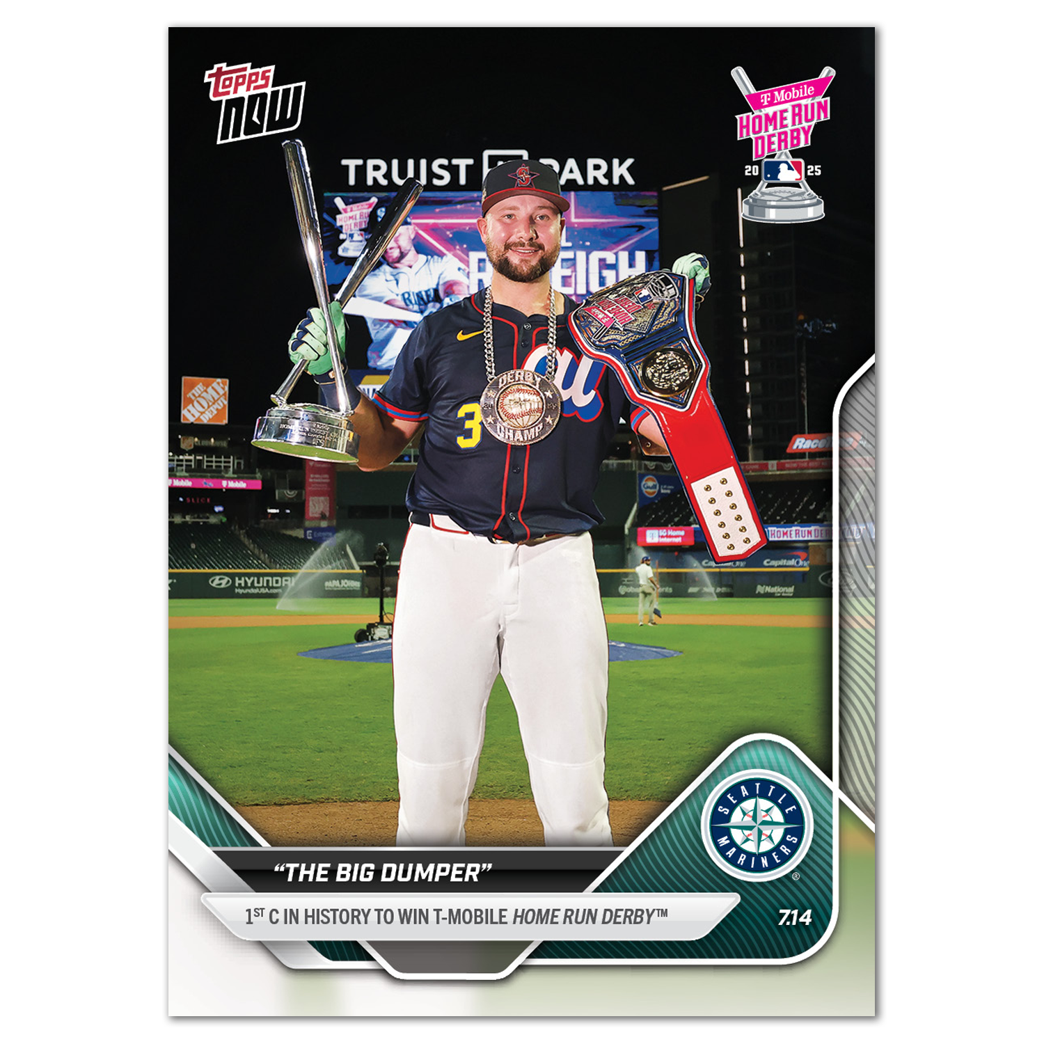 Cal Raleigh - 2025 MLB Topps NOW - Card 427 - LOOK FOR AUTOS - PR: 17,635 - Image 3