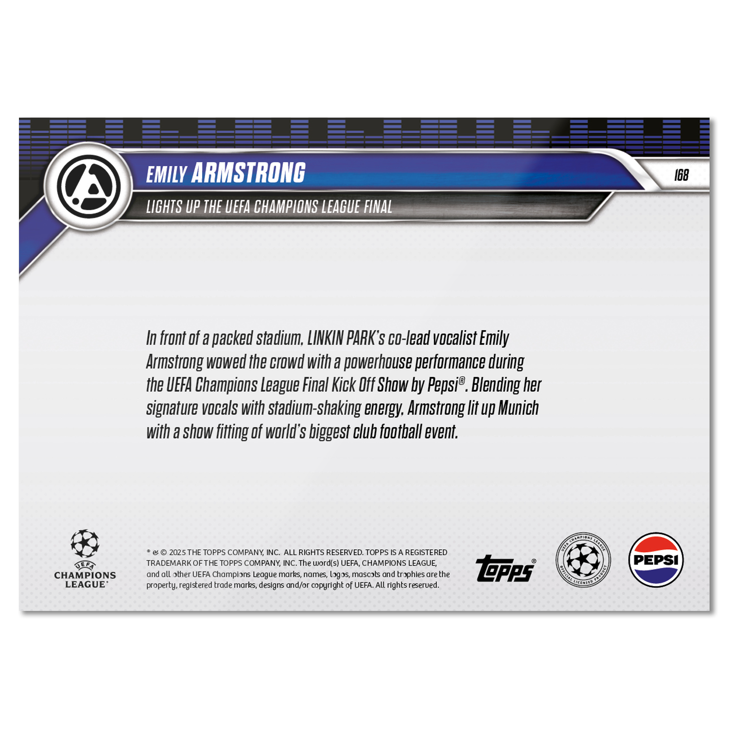 Emily Armstrong - 2024-25 UCL Topps NOW - Card 168 - LOOK FOR AUTOS - PR: 4032 - Image 9