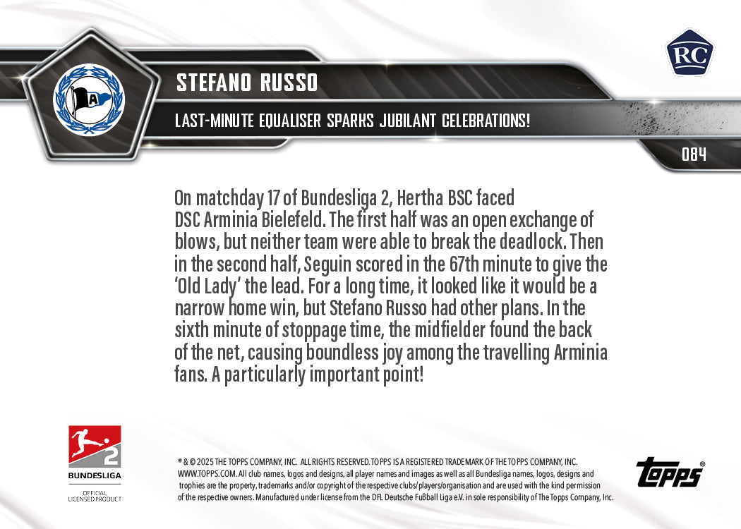 Stefano Russo - 2025-26 Bundesliga Topps NOW - Card 84 - PR: 248 - Image 7