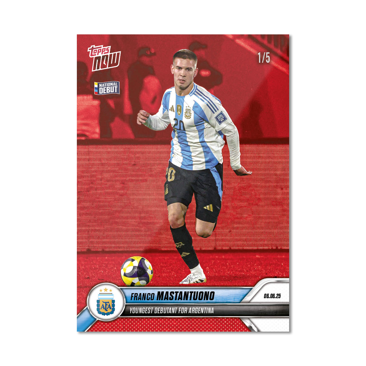 Franco Mastantuono - 2024-25 Argentina Topps NOW - Card 1 - PR: 7463 - Image 3