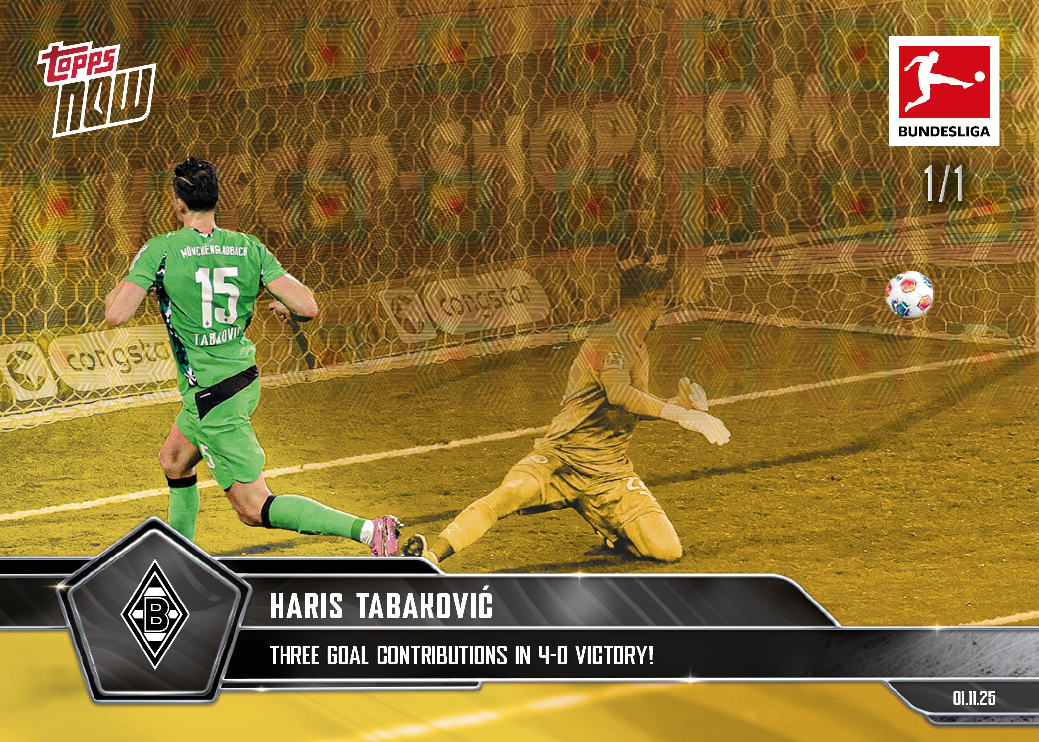 Haris Tabaković - 2025-26 Bundesliga Topps NOW - Card 52 - PR: 209 - Image 2