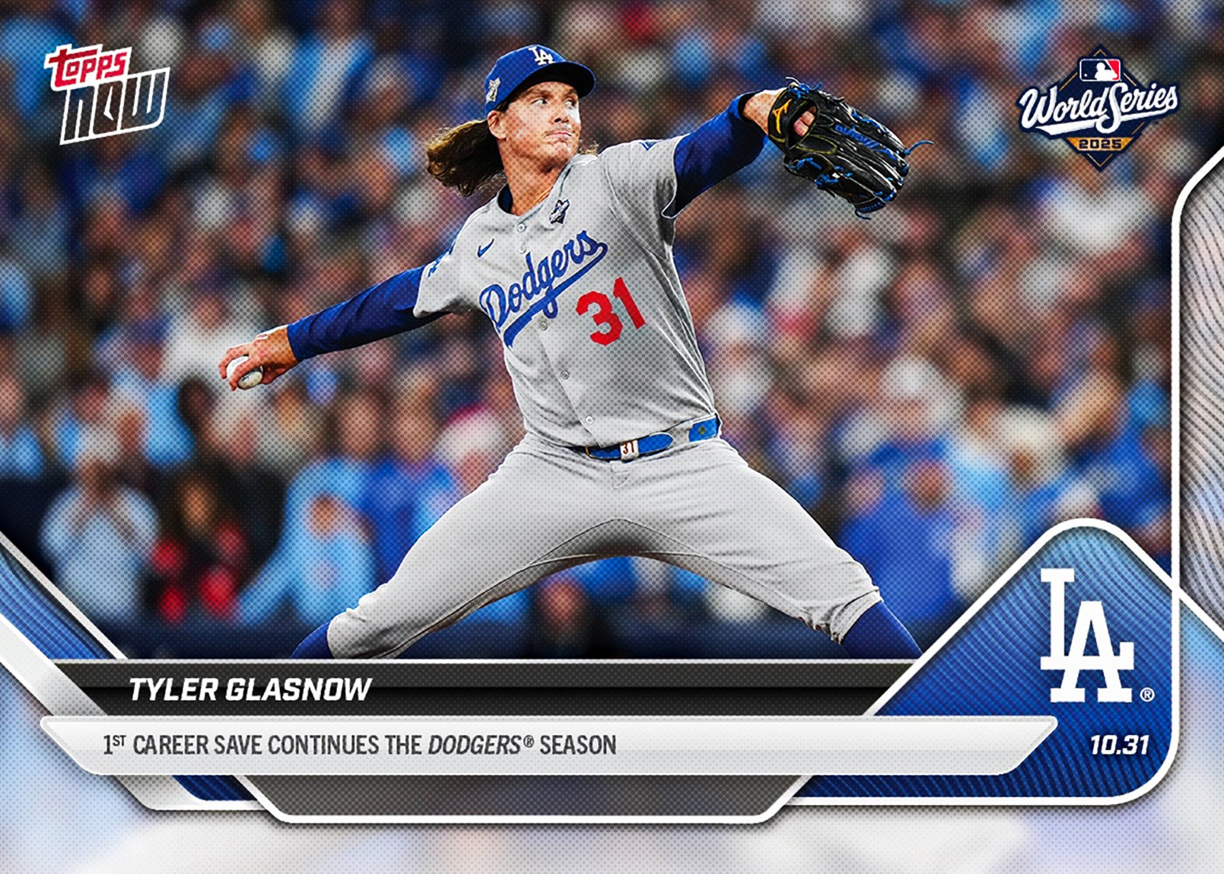 Tyler Glasnow - 2025 MLB Topps NOW - Card 917 - PR: 3021