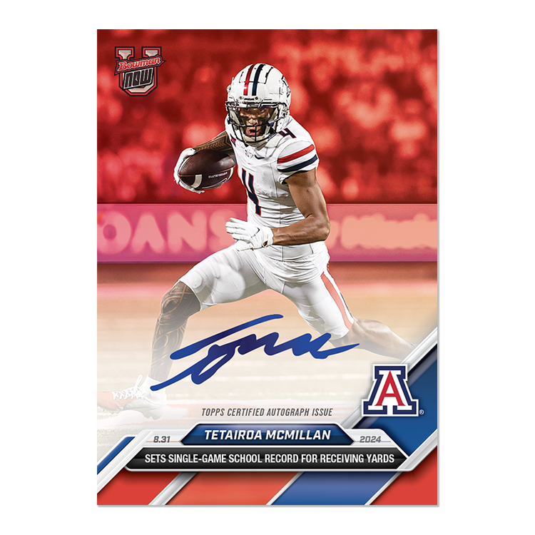 On-Card Autograph # to 49 or Lower - Tetairoa McMillan - 2024 Bowman U Now Card 4 - Image 6