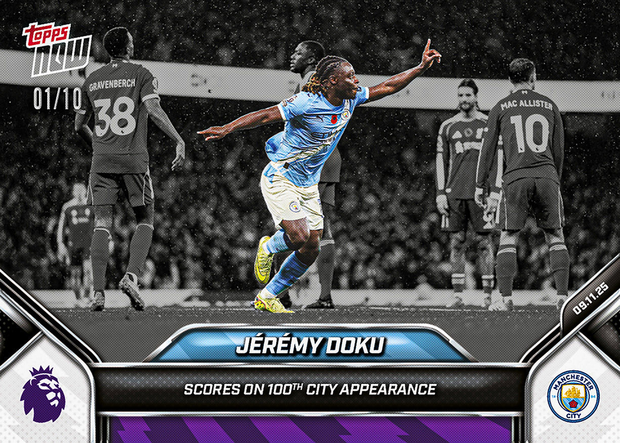 Jérémy Doku - 2025-26 Premier League Topps NOW - Card 57 - PR: 394 - Image 4