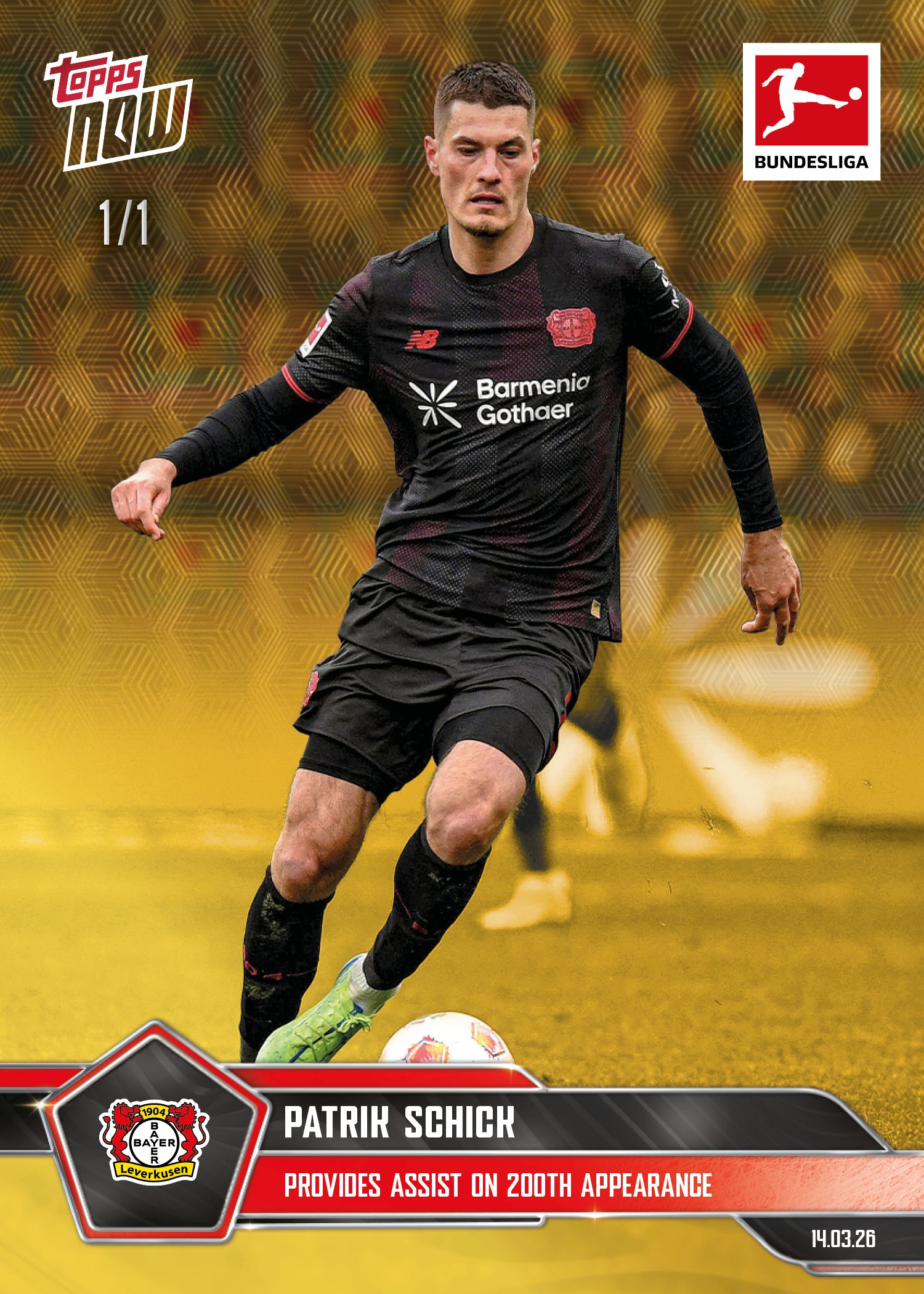 Patrik Schick - 2025-26 Bundesliga Topps NOW - Card 148 - PR:74 - Image 2