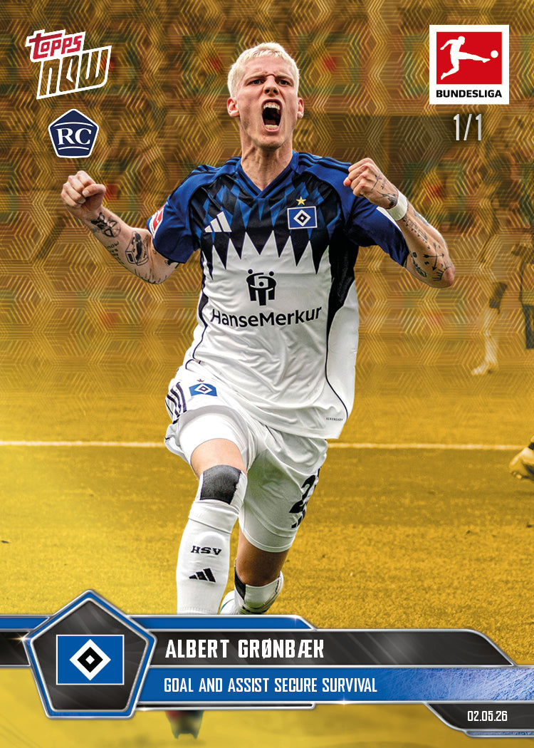 Albert Grønbæk - 2025-26 Bundesliga Topps NOW - Card 183 - PR: 953 - Image 2