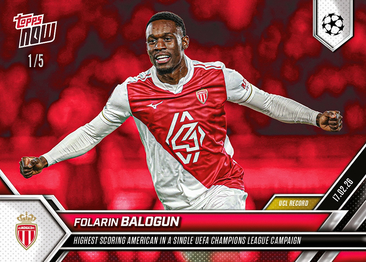 Folarin Balogun - 2025-26 UCL Topps NOW - Card 87 - PR: 213 - Image 3