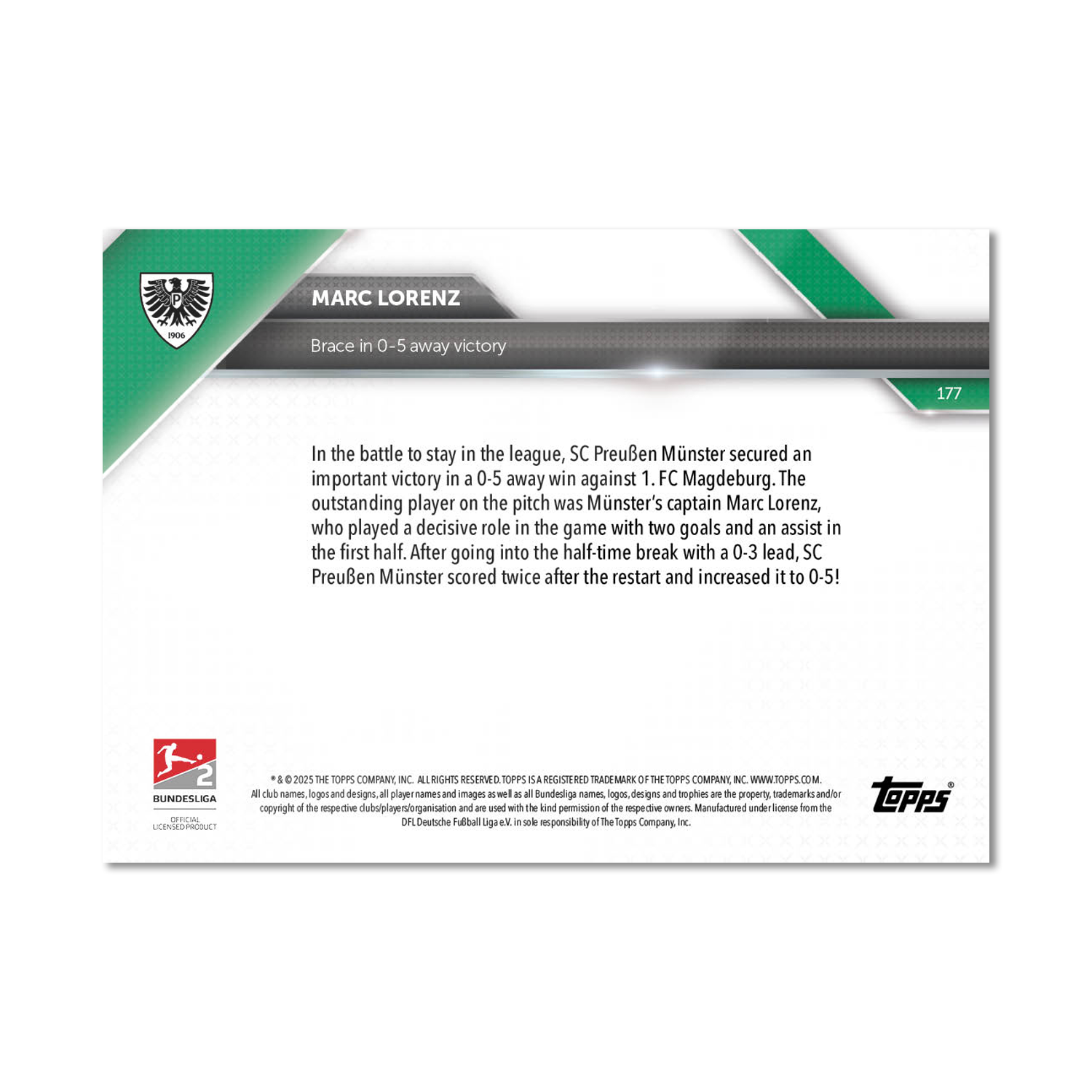 Marc Lorenz - 2024-25 Bundesliga Topps NOW - Card 177 - PR: 36 - Image 7