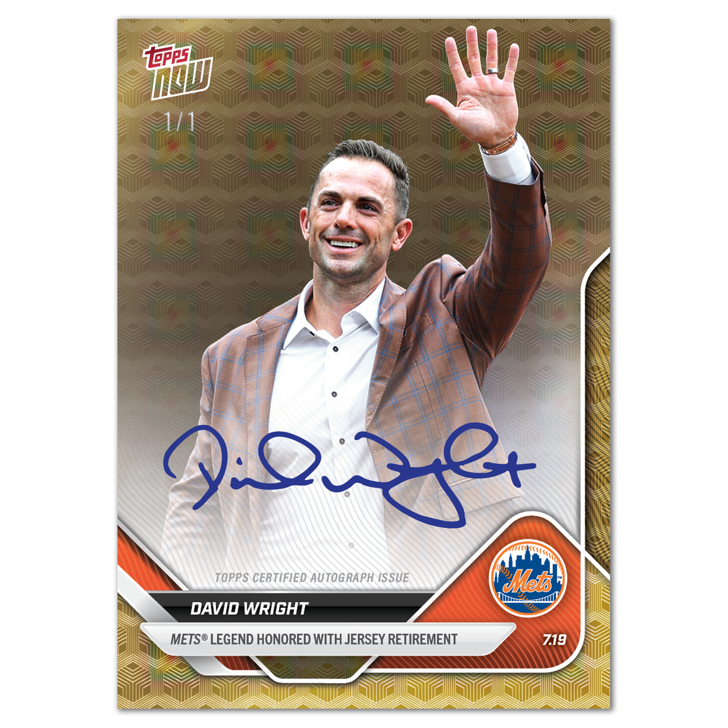 David Wright - 2025 MLB Topps NOW - Card 439 - LOOK FOR AUTOS - PR: 3314 - Image 2