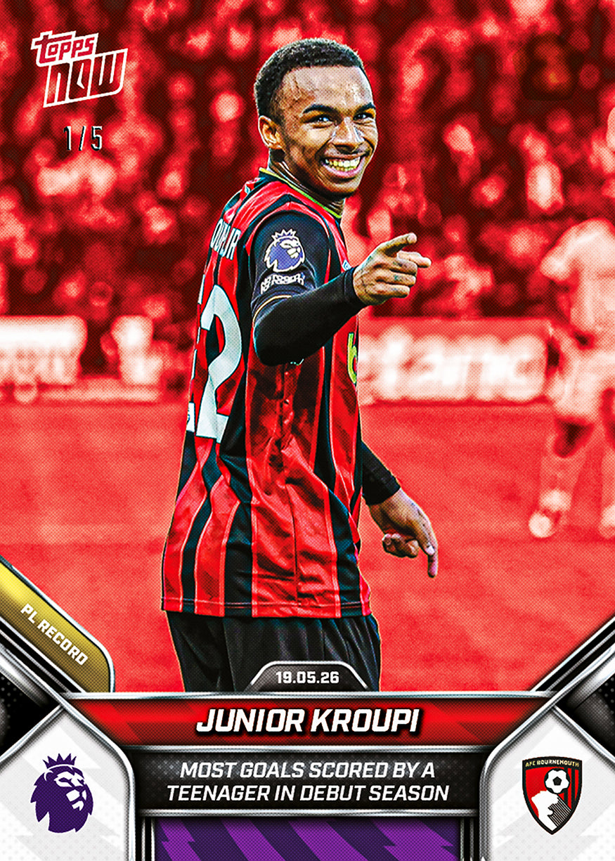 Junior Kroupi - 2025-26 Premier League Topps NOW - Card 198 - PR: 1731 - Image 3