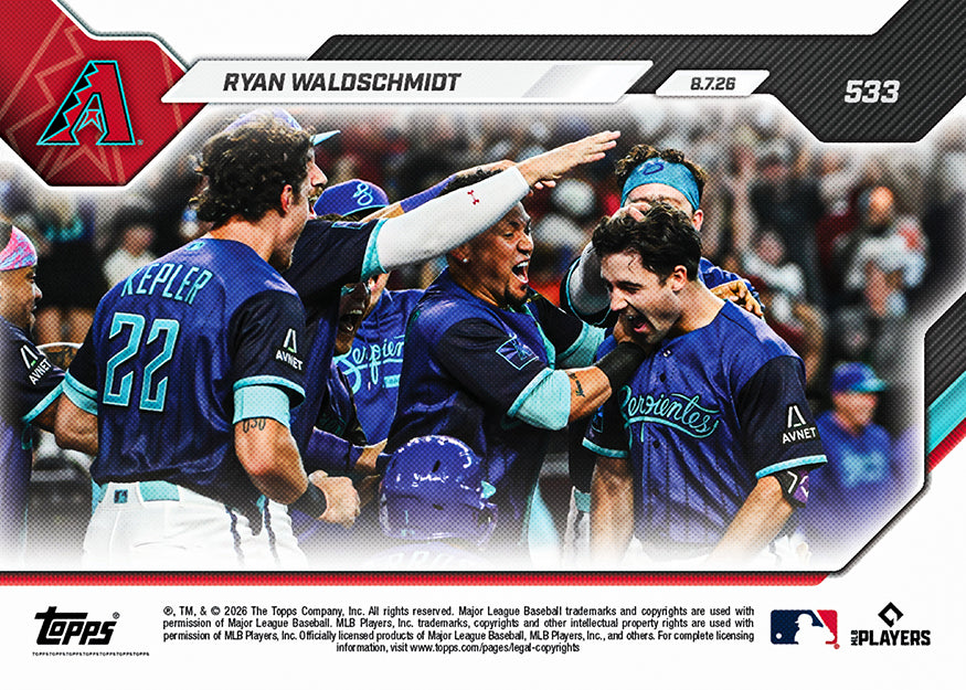 Ryan Waldschmidt - 2026 MLB Topps NOW - Card 533 - PR: 1159 - Image 2