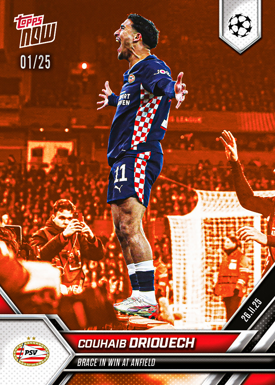 Couhaib Driouech - 2025-26 UCL Topps NOW - Card 61 - PR: 93 - Image 5
