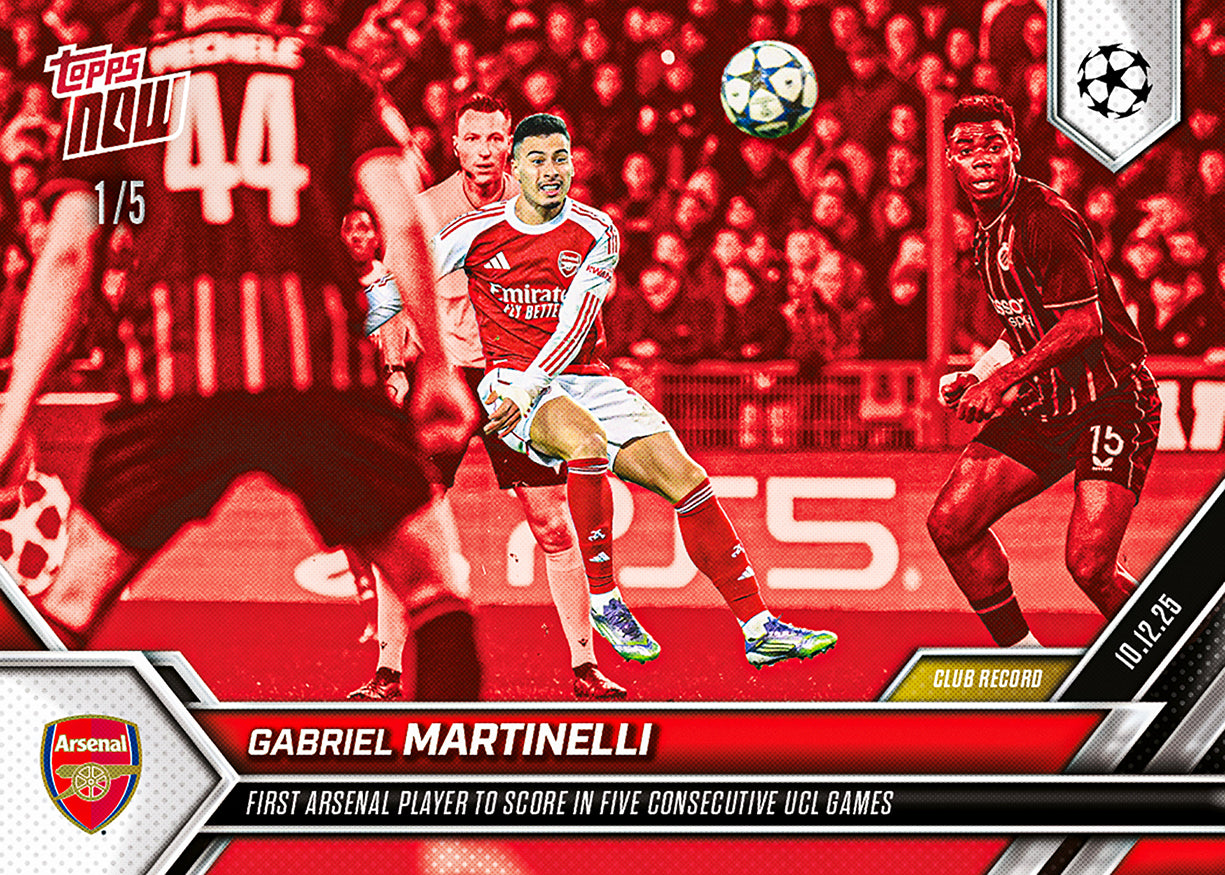Gabriel Martinelli - 2025-26 UCL Topps NOW - Card 70 - PR: 698 - Image 6