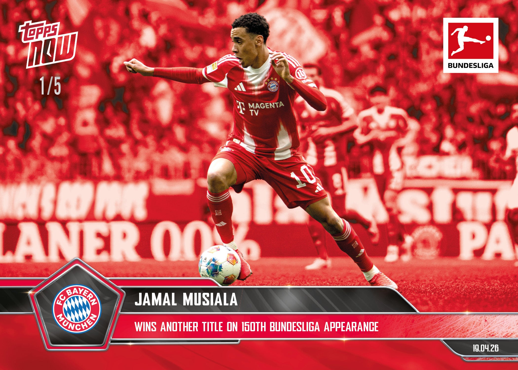 Jamal Musiala - 2025-26 Bundesliga Topps NOW - Card 172 - PR: 786 - Image 3