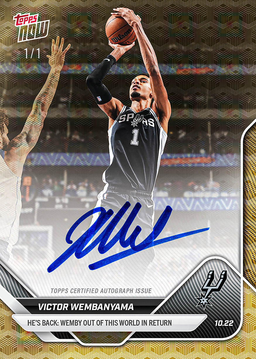 Alternative view of Victor Wembanyama - 2025-26 NBA Topps NOW - Card 19 - PR: 13527